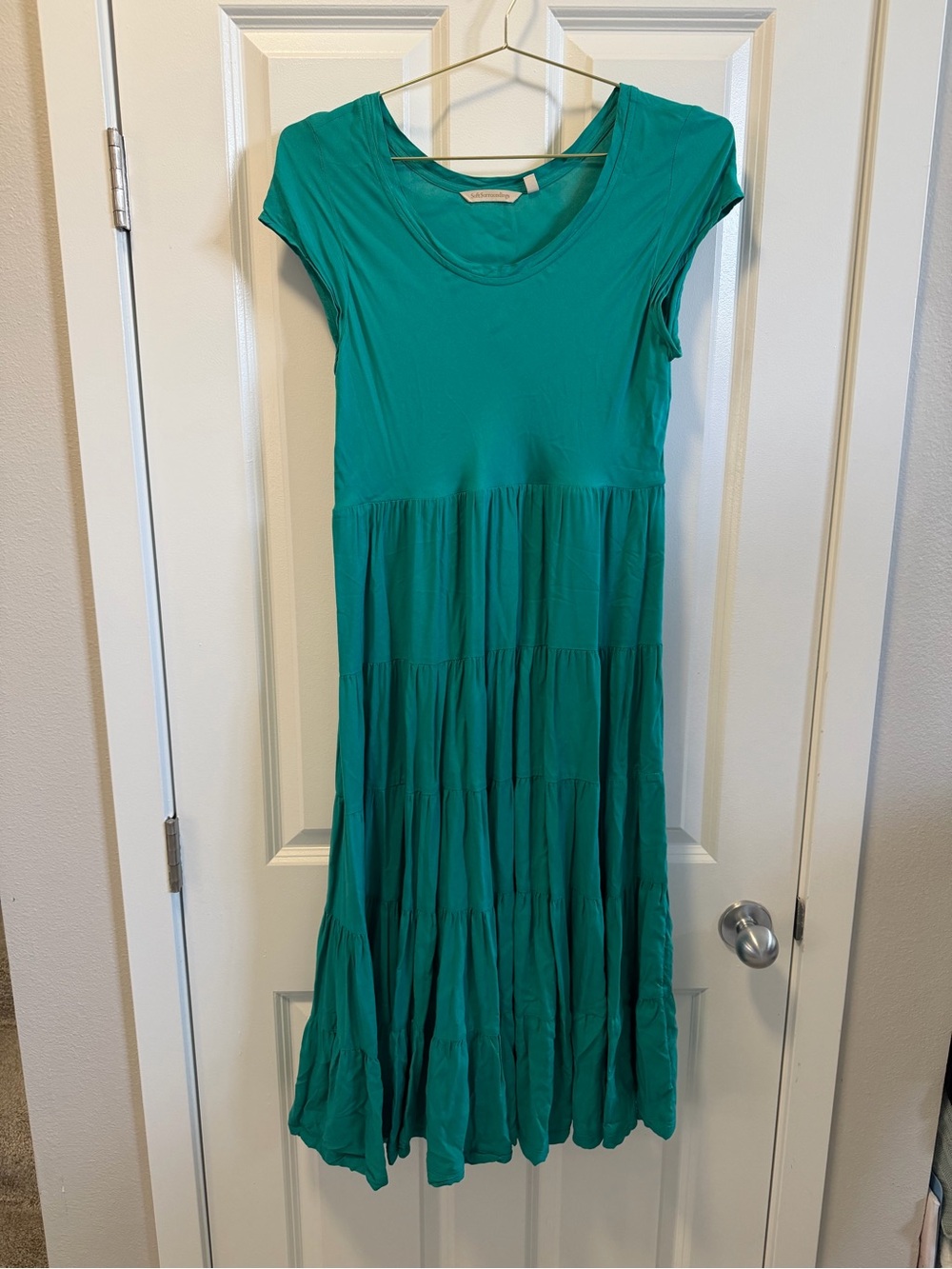 Soft surroundings knit turquoise dress